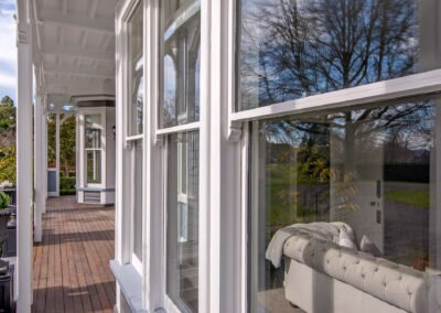 retro timber house windows